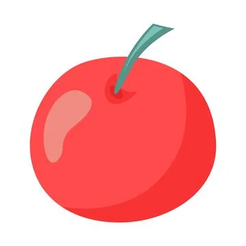 Red apple isolated on white background. Illustration