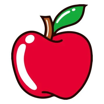 Red apple isolated on white background. Vector illustration Stock Illustration