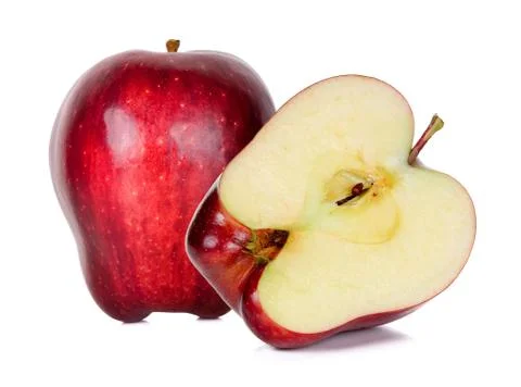 Red apple isolated on the white background Stock Photos