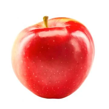 Red Apple Isolated On White Background CloseUp Stock Photos