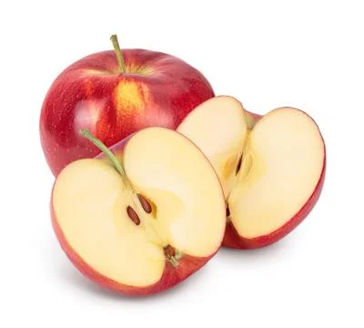 Red apple isolated on white background with clipping path and full depth of Stock Photos