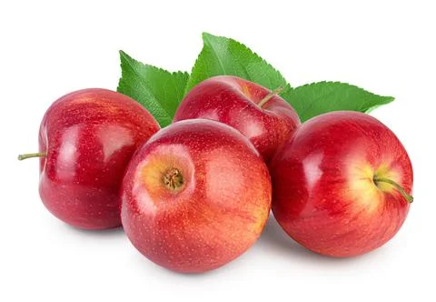 Red apple isolated on white background with clipping path and full depth of Stock Photos