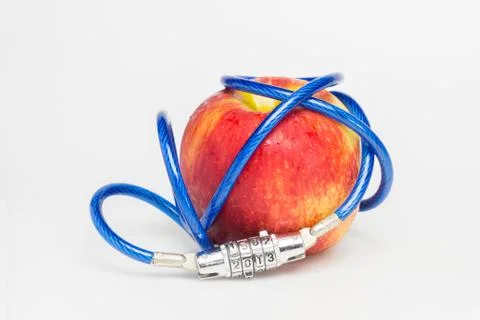 Red apple with a key code 2013 写真素材