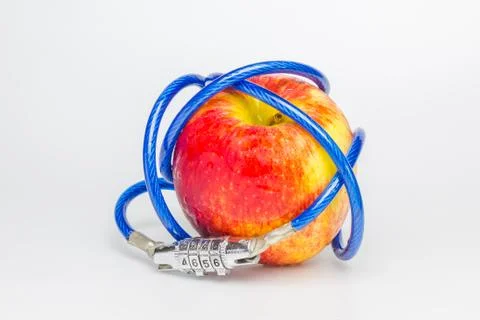 Red apple with a key code 写真素材