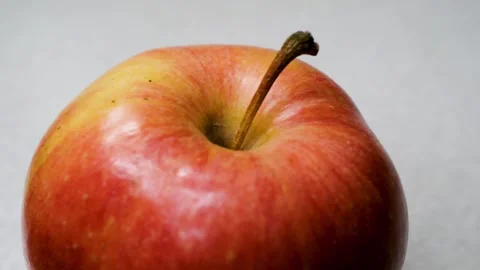 Red Apple in Kitchen Push Into Focus Macro Fruit Food Video Stock Footage 333530955