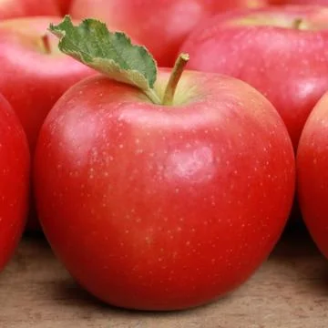 Red apple with a leaf Stock Photos
