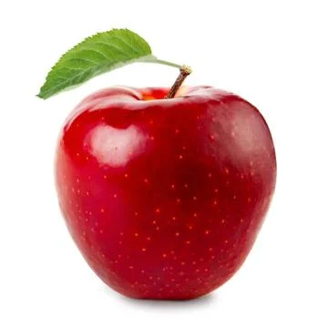 Red apple with leaf Stock Photos