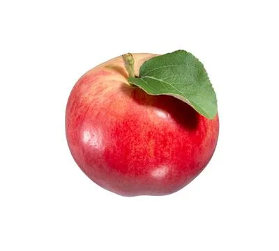 Red apple with leaf Stock Photos