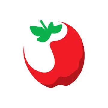 Red apple logo vector icon graphic design a healthy lifestyle symbol sign ele Stock Illustration