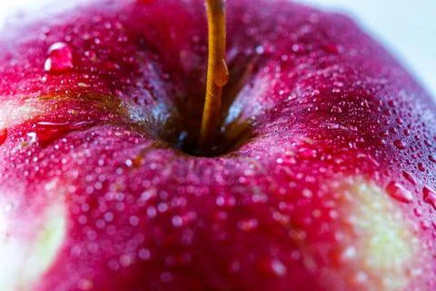 Red apple, macro. Stock Photos