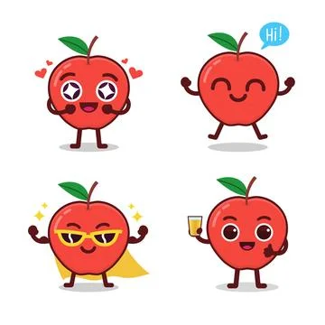 Red Apple Mascot Stock Illustration