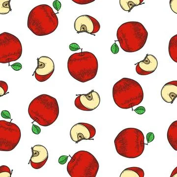 Red apple pattern Stock Illustration