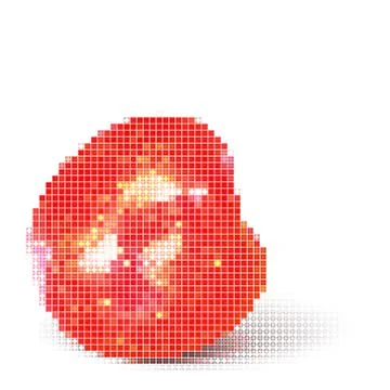 Red apple pixel and dot art of vector illustration Stock Illustration
