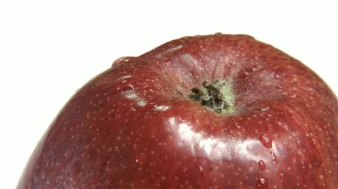 Red apple rotate drops Stock Footage 10833050