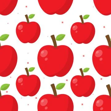 Red Apple seamless Pattern. Fruit pattern. Apple background vector design. イラスト素材