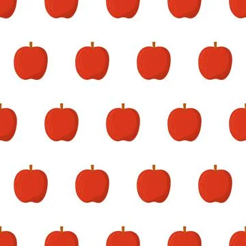 Red apple seamless pattern, great design for textile, wrapping paper, scrapbook. Stock Illustration