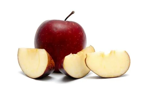 Red apple with segments Stock Photos