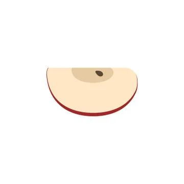 Red apple slice icon in flat design Illustrazione stock