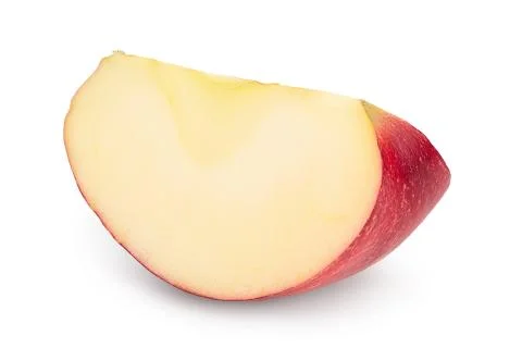 Red apple slice isolated on white background with clipping path and full depth Stock Photos