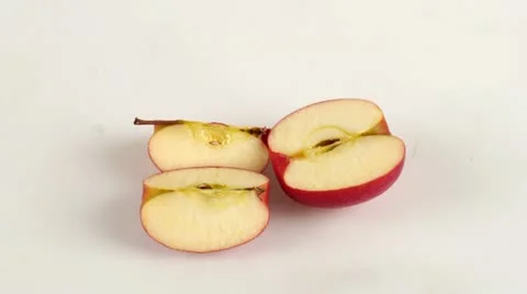 Red Apple Sliced Video stock 11897136