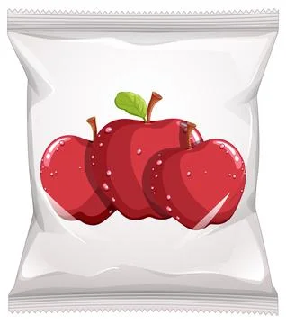 Red Apple Snack Pack Vector Illustration Stock Illustration