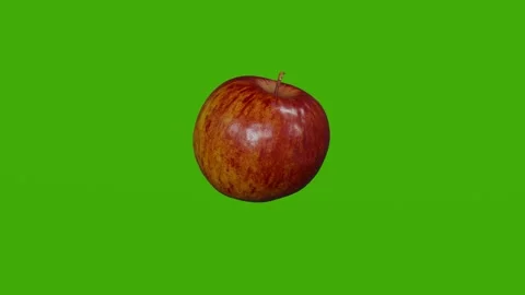 Red apple spinning on green screen Stock Footage 280307065