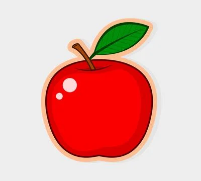 Red apple sticker. Stock Illustration