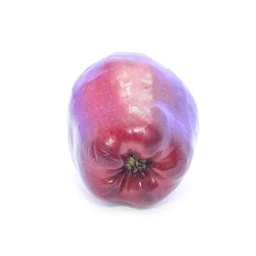 Red apple strange shape bottom view Stock Photos