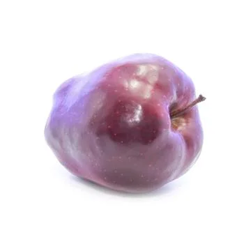 Red apple strange shape side view Stock Photos