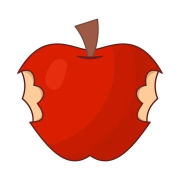 Red Apple with Two Bites Vector Illustration Stock Illustration