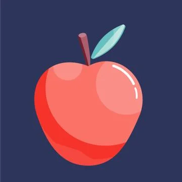 Red apple. Vector icon in modern flat style Stock Illustration