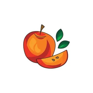 Red Apple vector icon on a white background Stock Illustration