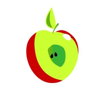 Red apple - vector illustration. Stock Illustration