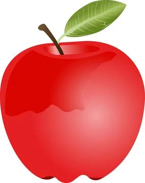 Red Apple. Vector illustration isolated on white background. Stock Illustration