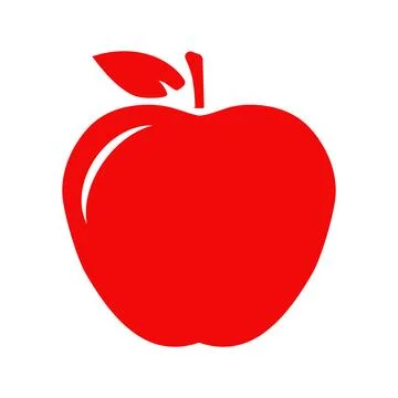 Red apple vector illustration. Simple flat icon isolated on white. Red apple Stock Illustration