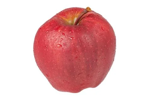 Red apple with water drops isolate on white. Fruit, apple healthy food, vitam Stock Photos