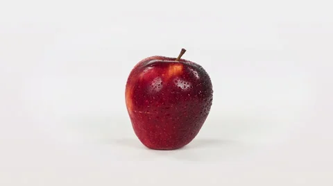 Red apple on white background, close up rotation. Stock-Footage 63394227