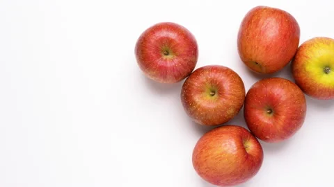 Red Apple White Background. Stock Footage 154045367