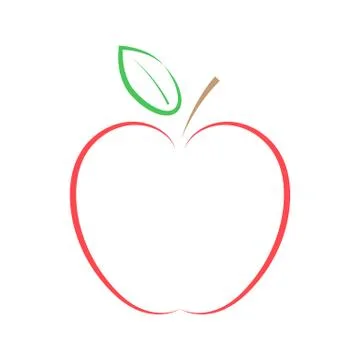 Red apple on a white background. Stock Illustration