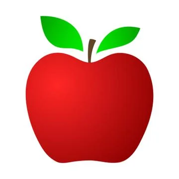 Red Apple on a white background Stock Illustration