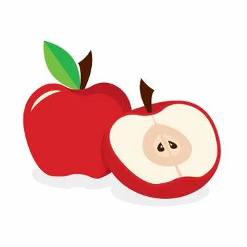 Red apple on the white background Stock Illustration