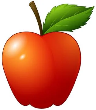Red apple on white background Stock Illustration