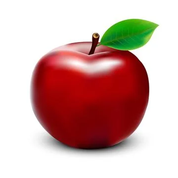 Red apple on white background. Stock Illustration