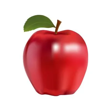 Red Apple on white background Stock Illustration