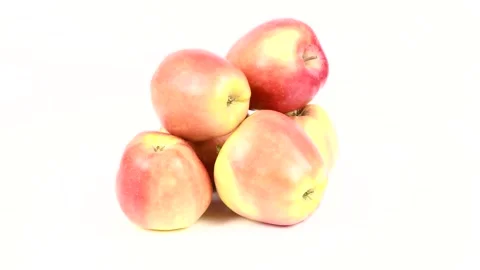 Red Apple on white background. Rotation 360. Stock Footage 156575158