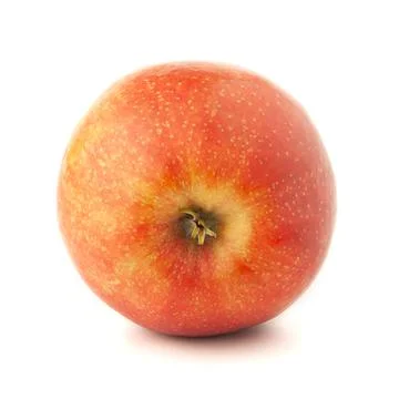 Red apple on a white background with a shadow. Stock Photos