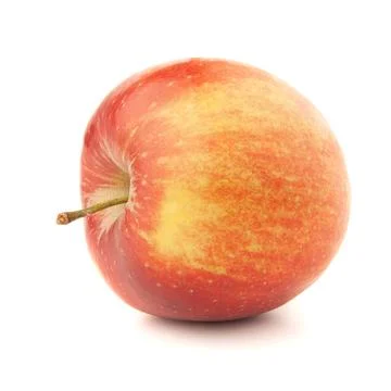 Red apple on a white background with a shadow. Stock Photos