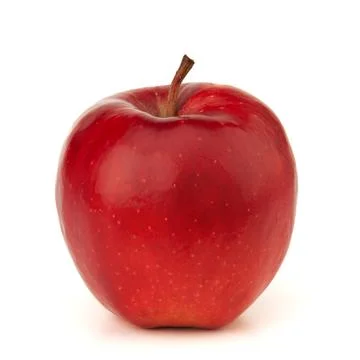 Red apple on a white background with a shadow. Foto stock