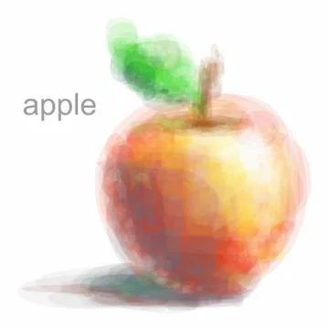 Red apple with yellow edging low poly vector. Stock Illustration
