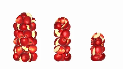 Red apples are combined in Juice packaging. Stock Footage 73366853